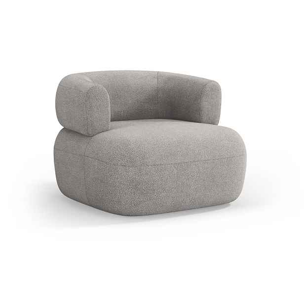 Světle šedé křeslo z textilie bouclé Jenny – Micadoni Home