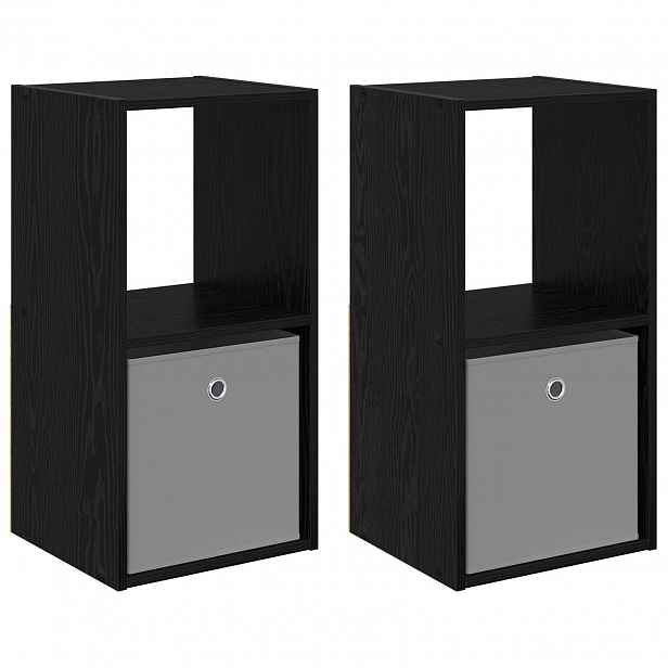 vidaXL Noční stolek 2 ks Černý dub 35 x 32 x 68,5 cm Kompozitní dřevo