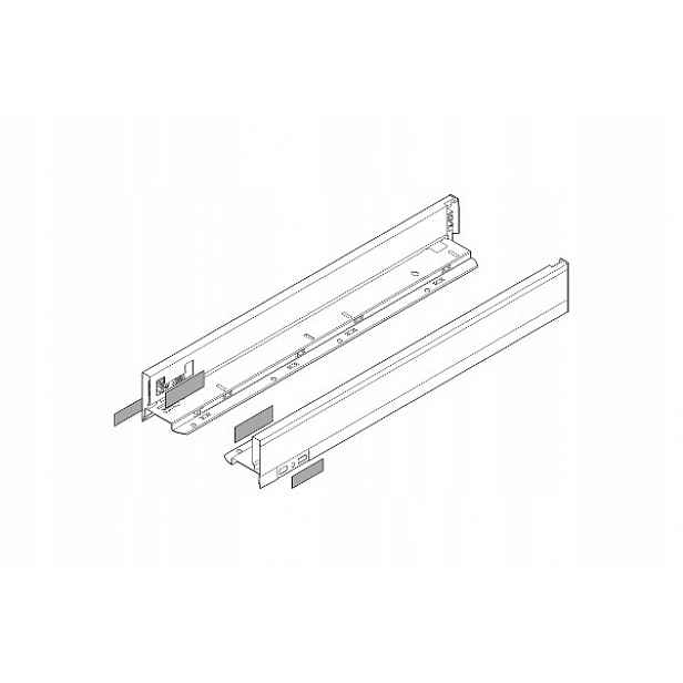 Blum 770N5502S Legrabox Pure, boky zásuvky vysoké „n“, NL=550 mm, ocelové,