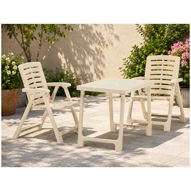 3dílný zahradní set BestBerg 315833 / plast / bílá