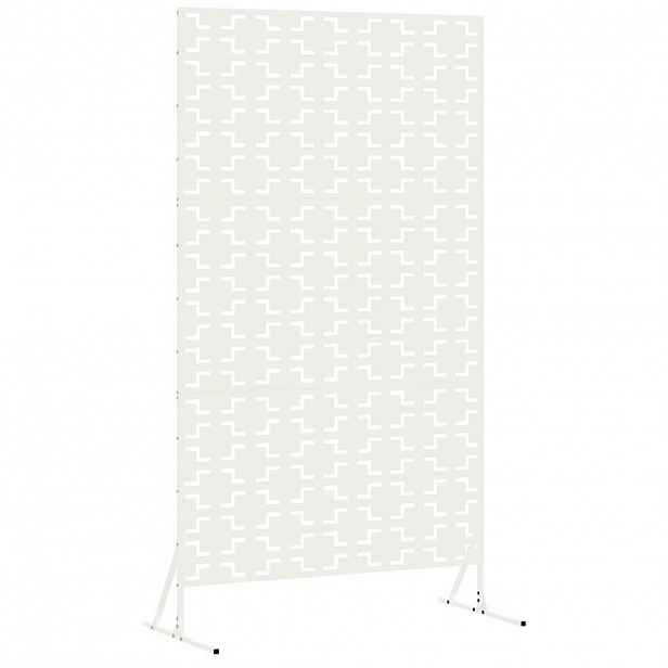 vidaXL Obrazovka pro soukromí 100 x 50 x 180 cm Ocel Bílá