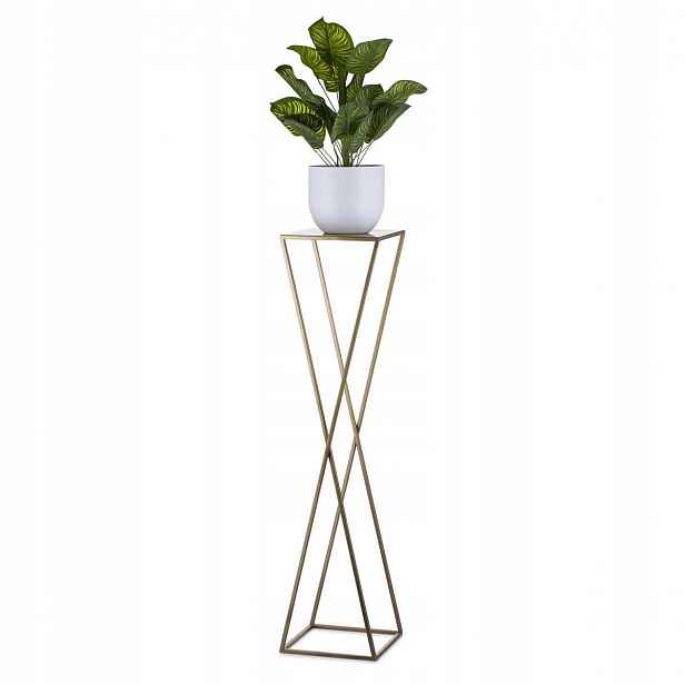 Držák Na Květináč stojící zlatý Glamour Loft 100 cm