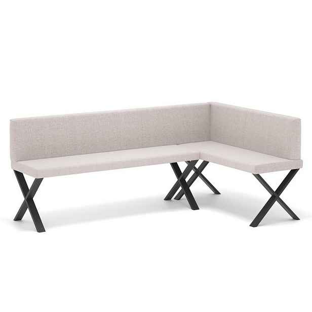 Idohome ROHOVÁ LAVICE VERO X pravá tkanina hladká, 142/196 cm, krémová