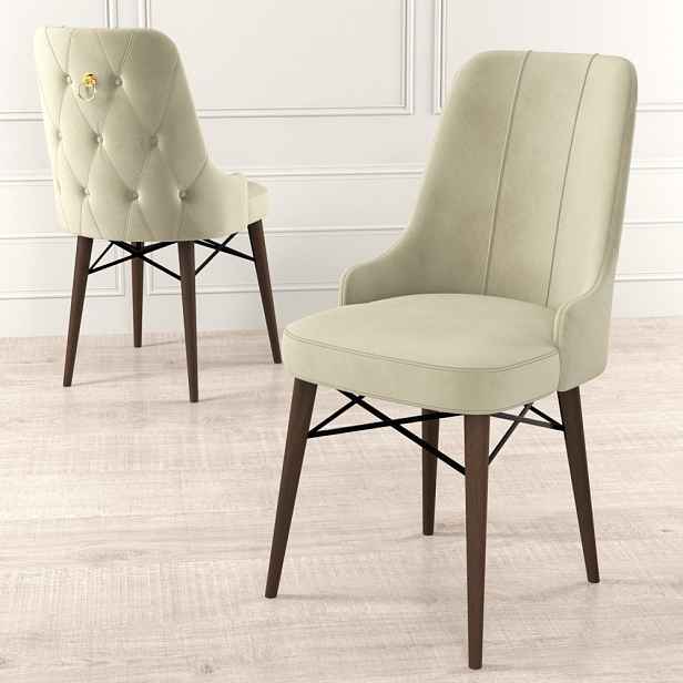 Sada židlí (6 kusů) Pare - Cream, Brown