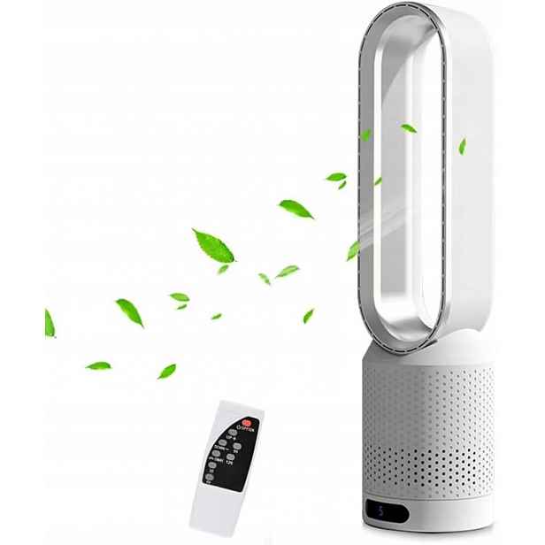 Bezlopatkový věžový ventilátor s čističem vzduchu Dálkový Ovladač Led 8 rychlostí
