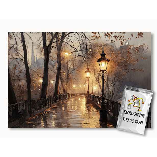 Fototapeta Flizelina Město Park Aleja Most Večer Podzim 208x146 130g