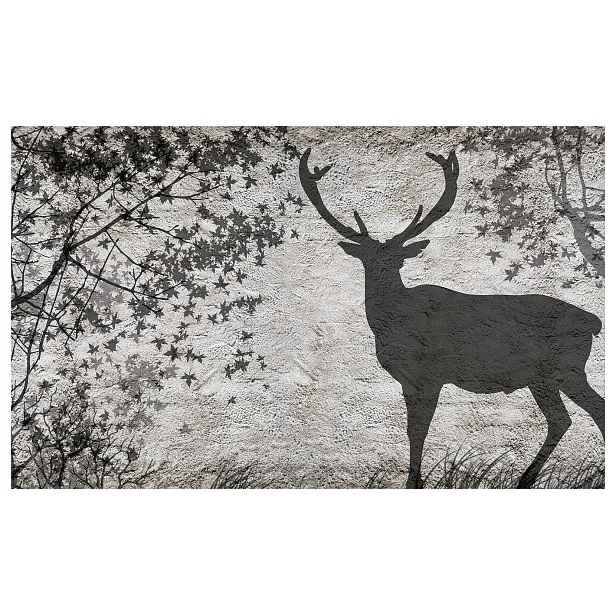 Fototapeta Jelen v lese grafika šedé 368x254 vinylová lepidlo
