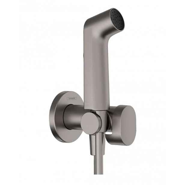 Hansgrohe - Bidetová baterie pod omítku, se sprškou, kartáčovaný černý chrom 29232340