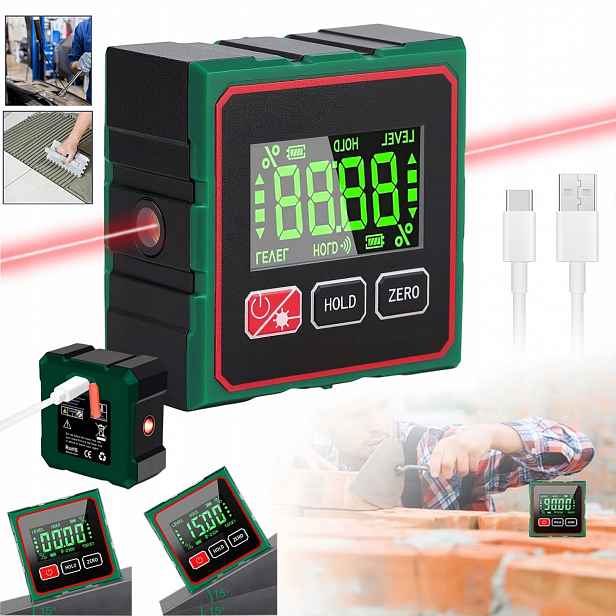 Laserový Digitální Úhloměr, Elektronický Inklinometr Usb – Magnetický