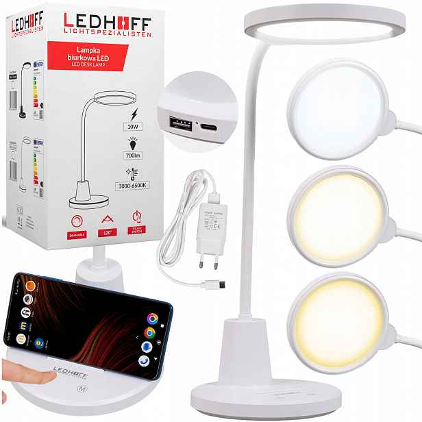 Led školní stolní lampa na stůl 3 barvy světla Bílá noční Nastavení