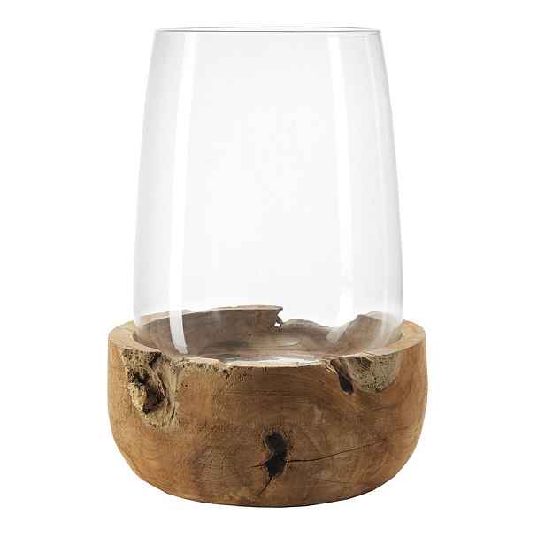 Lucerna s teakový podstavec TERRA 32 cm Leonardo