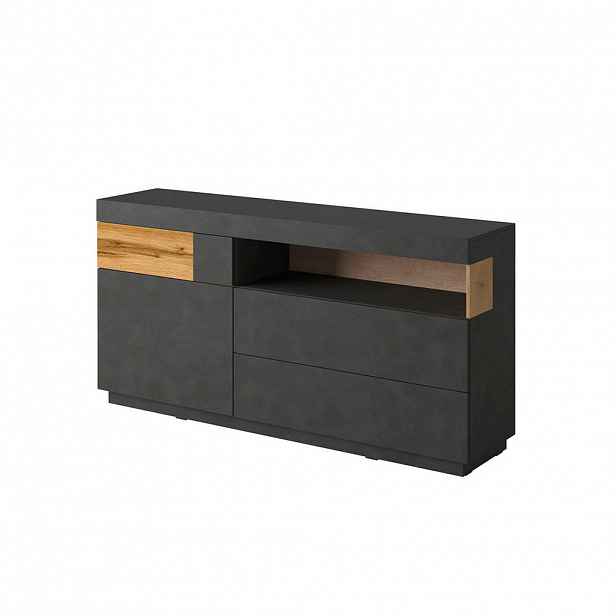 Petits-meubles SIDEBOARD Andrea Antracitově šedá a dřevo