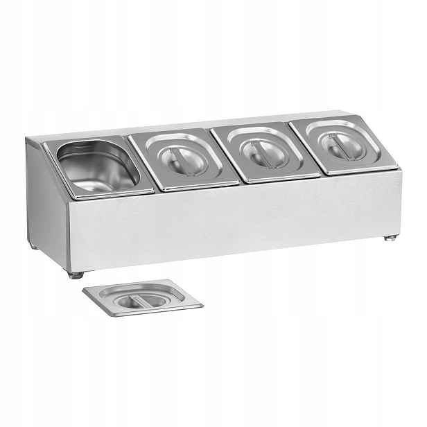 Stojan na gastronomické nádoby 4 x GN1/6 4 x zásobníky