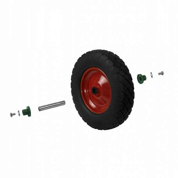 Kola pro dvoukolové kolečko 2ks Plné Pu 400 mm Osy 20 mm Bituxx