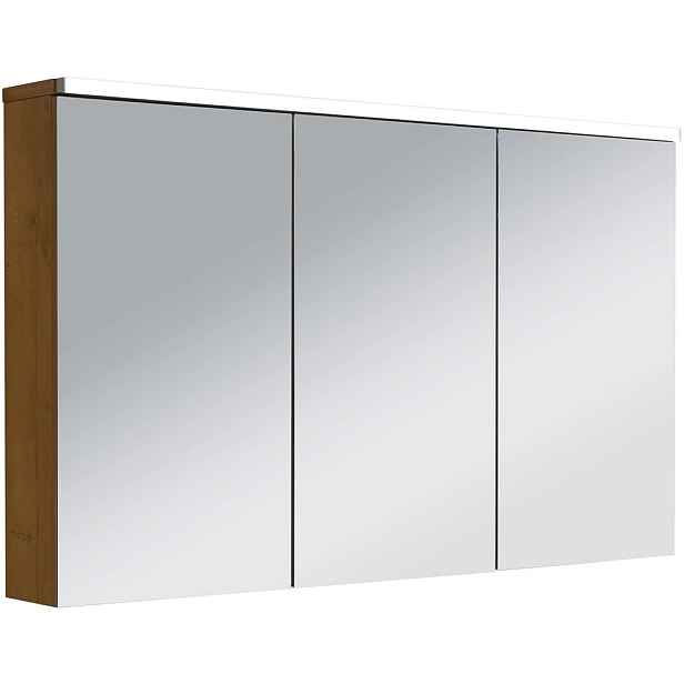 Koupelnová zrcadlová skříňka s LED osvětlením Avia - dub medový - 115x70x16,5 cm