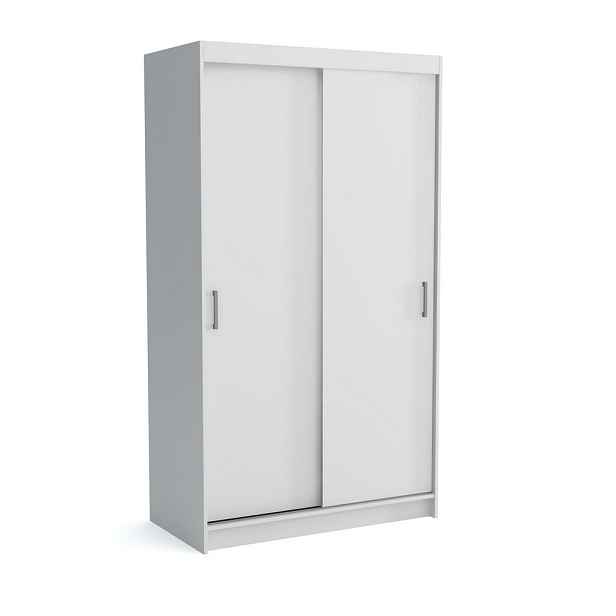 MASSENO ŠATNÍ SKŘÍŇ S POSUVNÝMI DVEŘMI NICOLA, 120/215/60 cm 2dveřová se zrcadlem, bílá