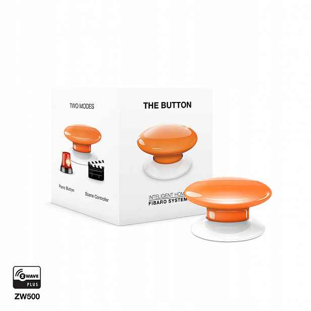 Přepínač Fibaro FGPB-101-8 ZW5 Z-Wave Oranžový Tlačítkoový ovladač