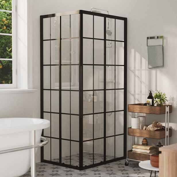 Sprchová zástěna BestBerg 150771 / 90 × 70 × 180 cm / černá/transparentní