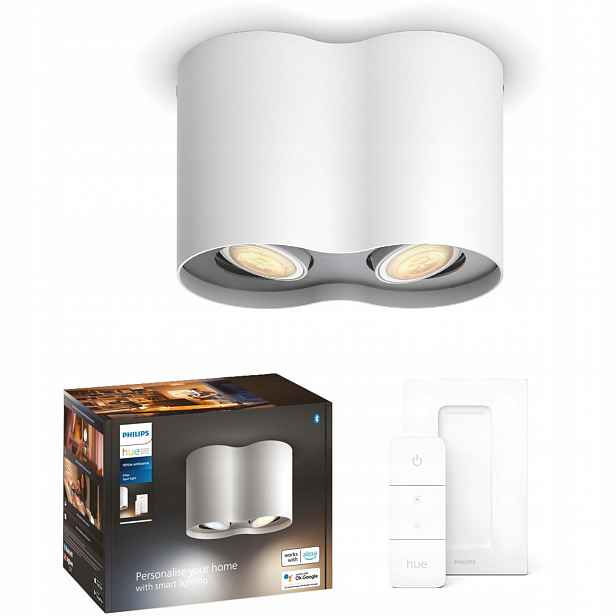 stropní svítidlo Led Nástěnné svítidlo Pillar Bílá 2xGU10 Philips Hue dálkový ovladač