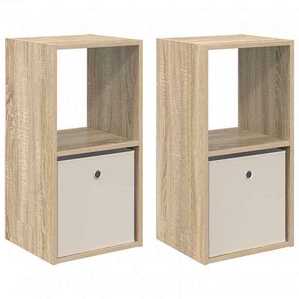 vidaXL Noční stolek 2 ks Sonoma dub 35 x 32 x 68,5 cm Kompozitní dřevo
