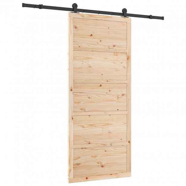 vidaXL Posuvné dveře 80 x 208 cm Masivní borovicové dřevo Přírodní
