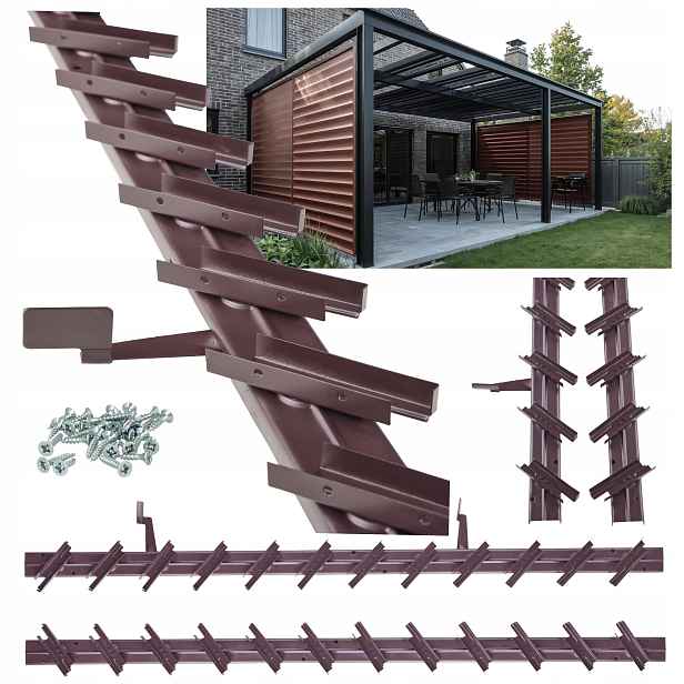Pohyblivá Prkna Mechanismus Žaluzie Na Terasu Do Altánku Shutters Bronz 107 CM