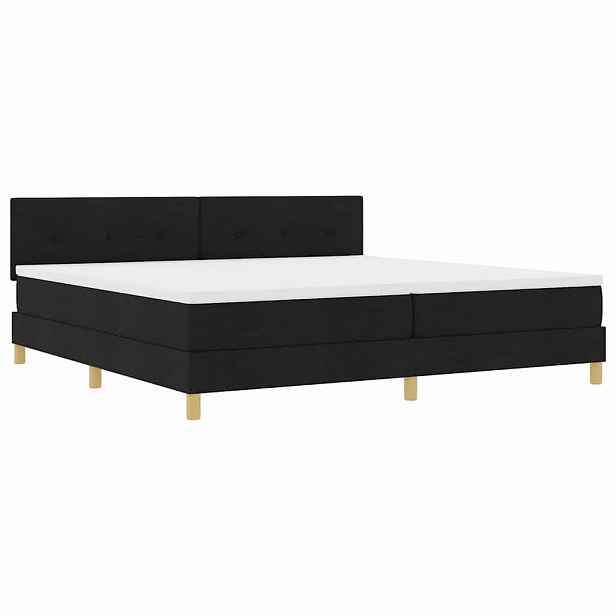 vidaXL LED box pružinová postel s LED pásky Černý 200 x 200 cm textil