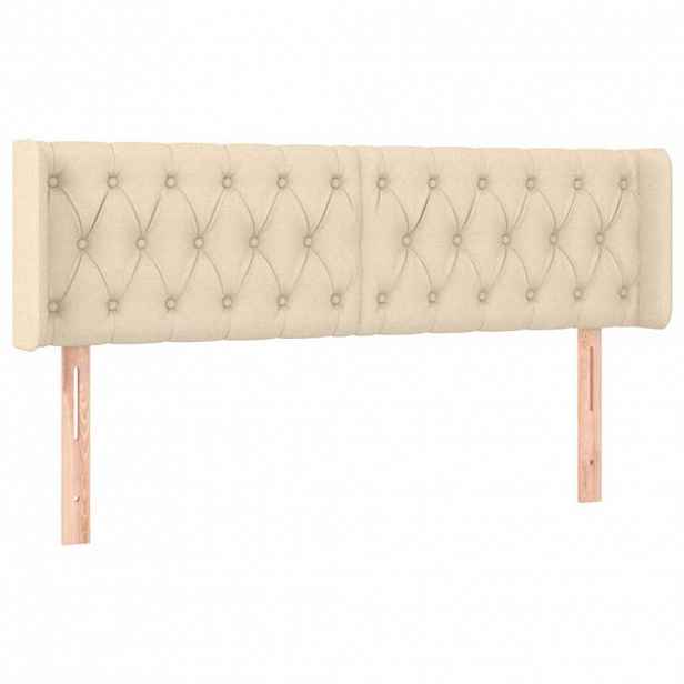 vidaXL Čelo postele typu ušák krémové 163 x 16 x 78/88 cm textil