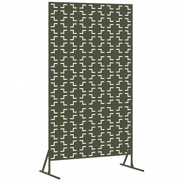 vidaXL Obrazovka pro soukromí 100 x 50 x 180 cm Ocel Olivově zelená