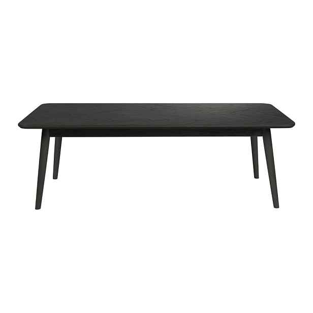 Černý konferenční stolek s deskou v dubovém dekoru 60x120 cm Fabio – White Label