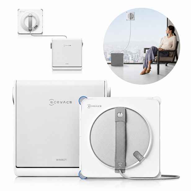 Ecovacs Winbot W2S Pro Omni robot na mytí oken bezdrátová stanice bílá