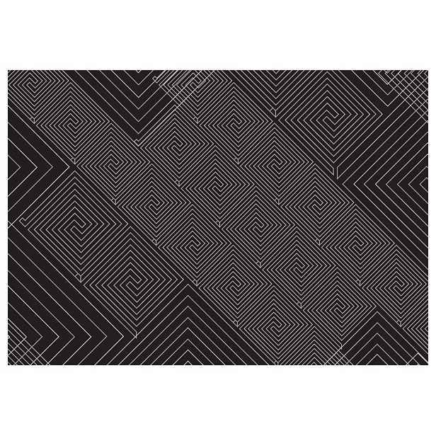 Fototapeta Černé geometrické spirály linie na zeď 254x184 lepidlo