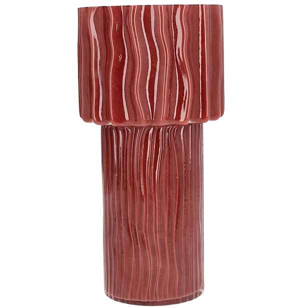Skleněná Váza 30 cm Vysoká Vínová Na Květiny Kytice Tulipánů Do Obývacího Pokoje Domu