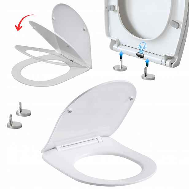 Wc Sedátko S Pomalým Sklápěním, Univerzální, Odnímatelné, Duroplast Aquauno