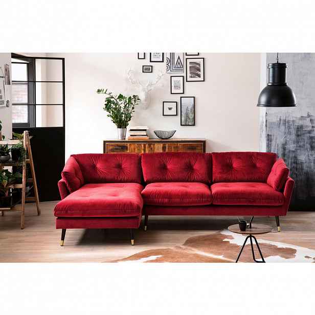 MID.YOU ROHOVÁ SEDAČKA, textil, tmavě červená
