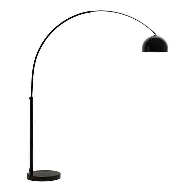 Černá stojací lampa s kovovým stínidlem (výška 160 cm) Madali – Kave Home