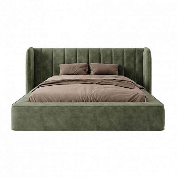 Fedve POLSTROVANÁ POSTEL GONDO 200x200 cm, Zelená