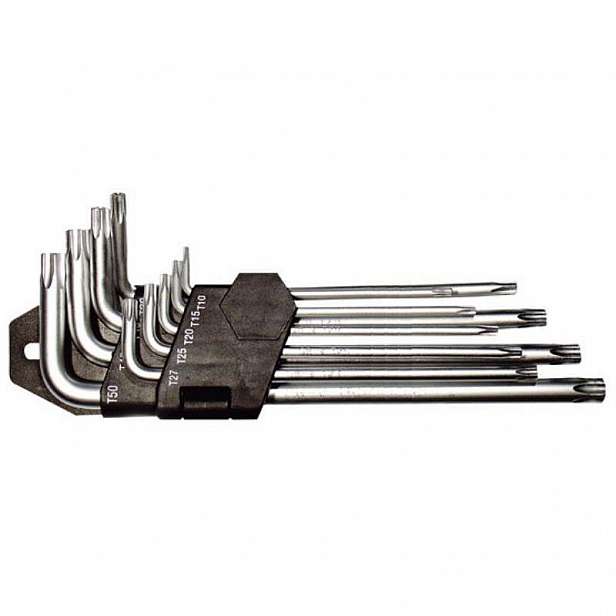 Sada klíčů torx z CrVa, prodloužené, 1,5–10 mm (9 ks/sada)