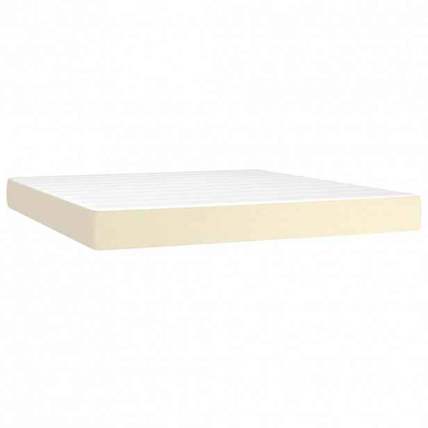 vidaXL Taštičková matrace střední tvrdost krémová 180 x 200 x 20 cm umělá kůže