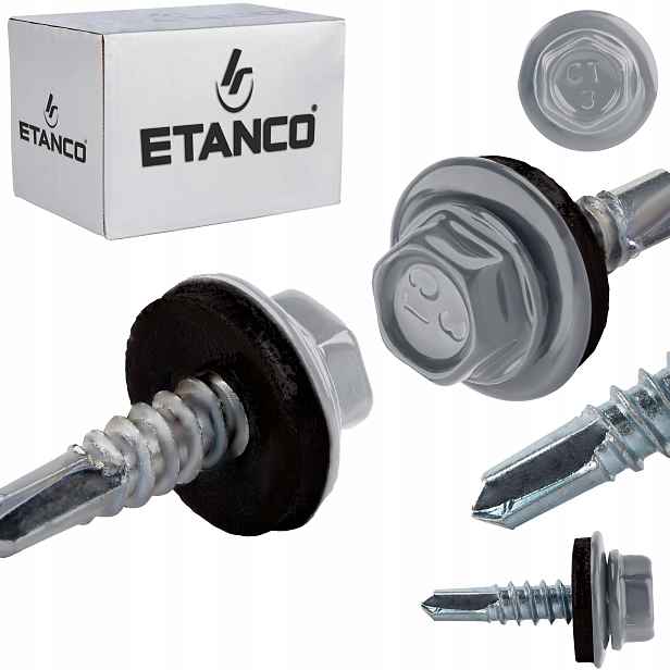 Samovrtné šrouby do kovu 3 mm 4,8 x 19 mm Ral 9006 250 ks Etanco GT3 Z14