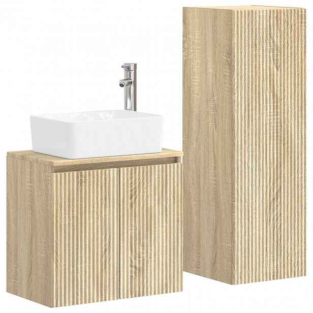 vidaXL Sada koupelnového nábytku 2 ks Dub sonoma 33 x 34,5 x 100 cm