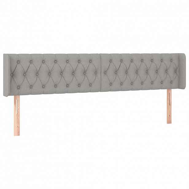 vidaXL Čelo postele typu ušák světle šedé 183x16x78/88 cm textil