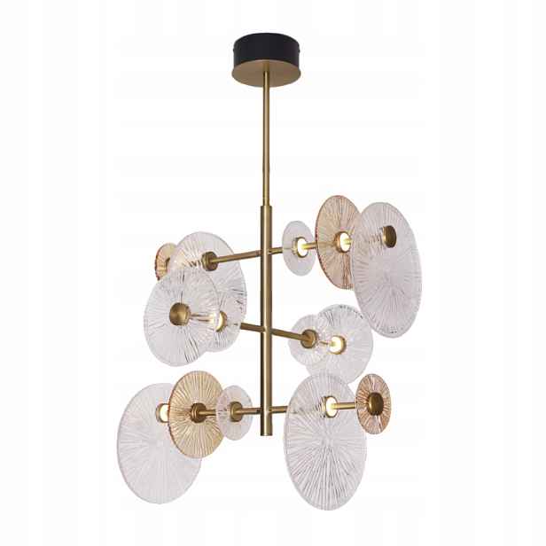 Dekorativní Led závěsná lampa vintage zlatá skleněná do obývacího pokoje 14pk Maxlight