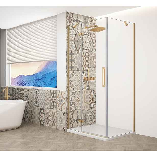 Gelco TRINITY GOLD MATT obdélníkový sprchový kout 800x1200mm, čiré sklo, levé