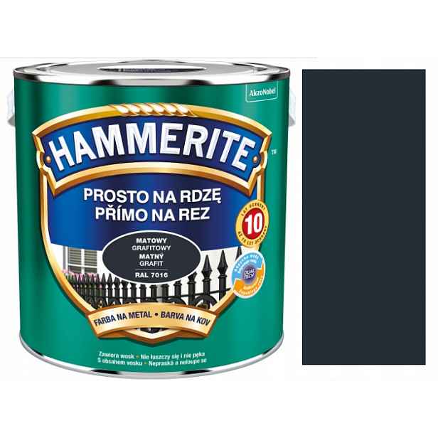Hammerite Přímo Na Rzi Matný Grafitový 2,5 L