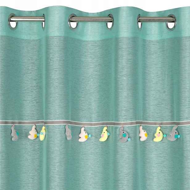 Hotová záclona na kolečkách slonice máta 140 x 250 cm