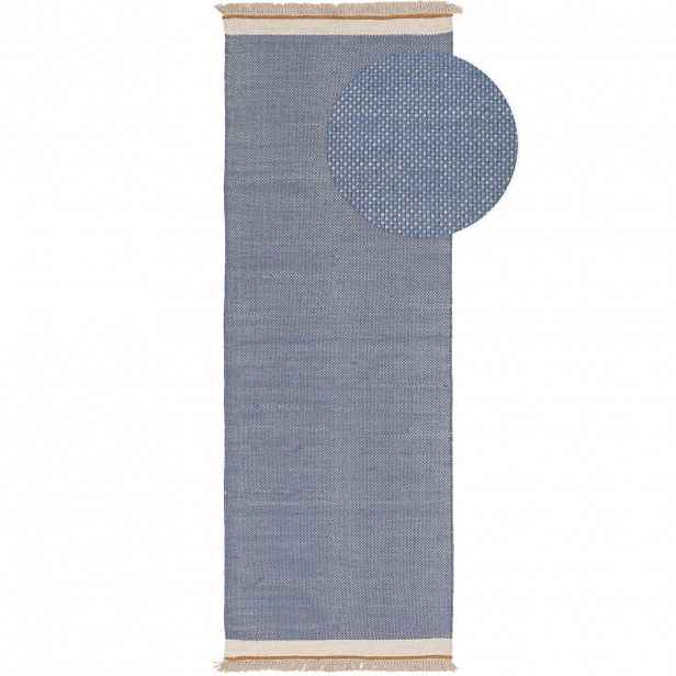 KUNSTLOFT VLNĚNÝ běhoun Karla Modrá 70x200 cm