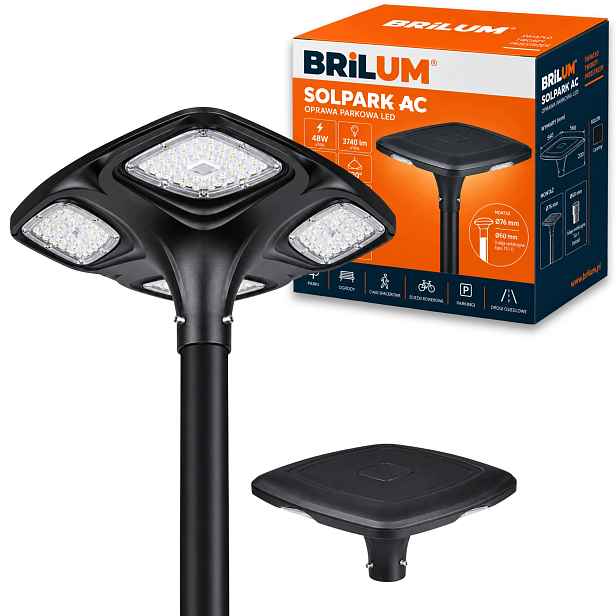 Lampa pouliční zahradní parková lampa 48W 3740lm Solarpark 4000K