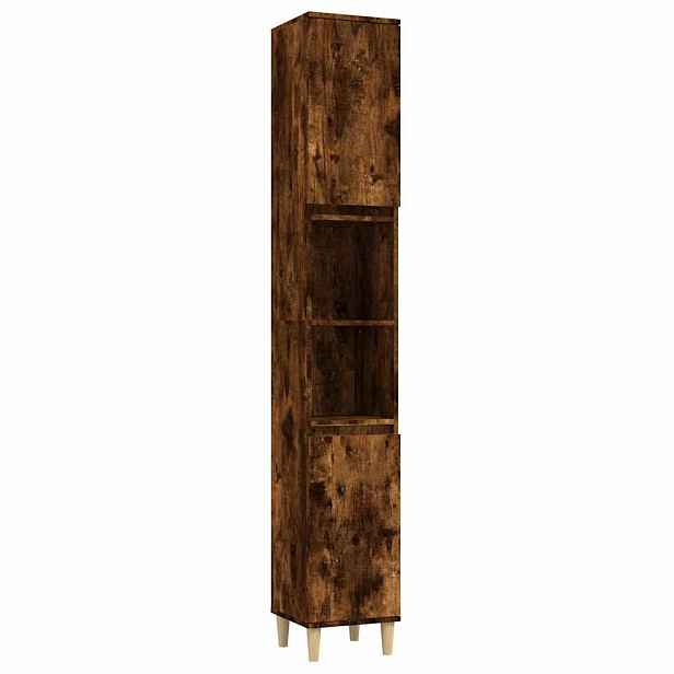 vidaXL Koupelnová skříňka kouřový dub 30x30x190 cm kompozitní dřevo