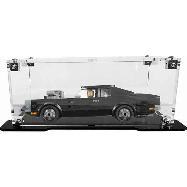 Vitrína s černou základnou pro sadu Lego 76912 1970 Dodge Charger R/t
